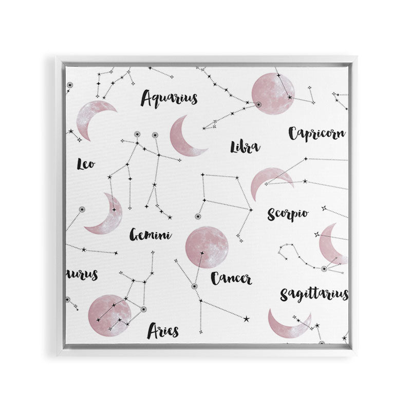 Pink Moon and Constellations Framed Canvas Print Gallery Image 10