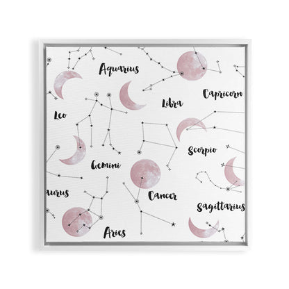 Pink Moon and Constellations Framed Canvas Print Gallery Image 11