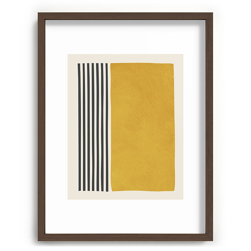 Mustard Yellow Black Lines Abstract Art Framed Art Print Gallery Image 66
