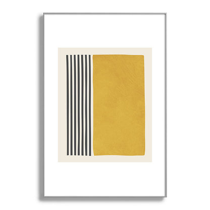 Mustard Yellow Black Lines Abstract Art Framed Art Print Gallery Image 101