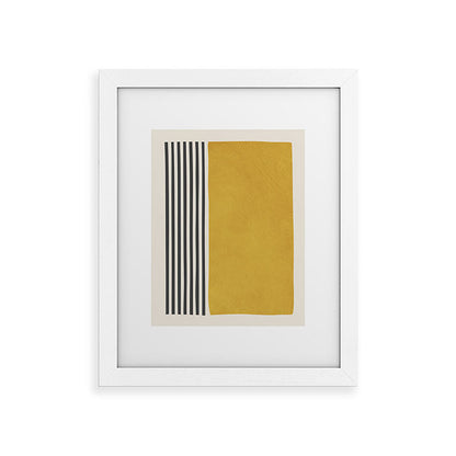 Mustard Yellow Black Lines Abstract Art Framed Art Print Gallery Image 50