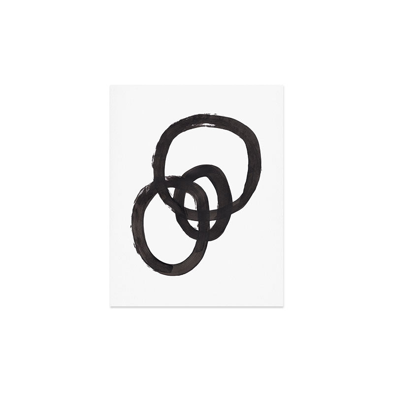'And I Op' Minimalist Ink Line Drawing Abstract Black Brush Strokes Modern Funky Maze by Ejaaz Haniff Art Print Gallery Image 2