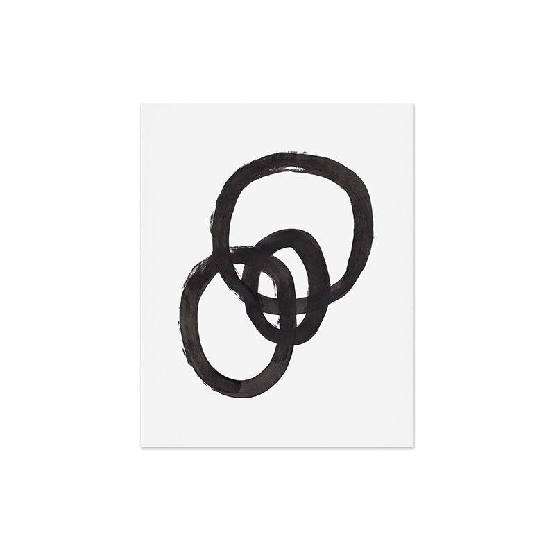 'And I Op' Minimalist Ink Line Drawing Abstract Black Brush Strokes Modern Funky Maze by Ejaaz Haniff Art Print Gallery Image 4