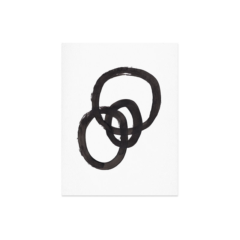 'And I Op' Minimalist Ink Line Drawing Abstract Black Brush Strokes Modern Funky Maze by Ejaaz Haniff Art Print Gallery Image 6