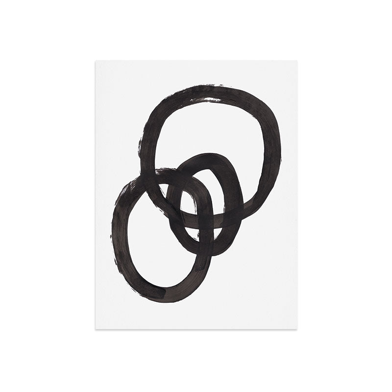 'And I Op' Minimalist Ink Line Drawing Abstract Black Brush Strokes Modern Funky Maze by Ejaaz Haniff Art Print Gallery Image 7