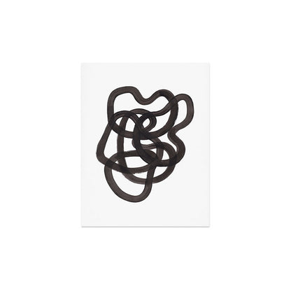 'Ink Memories' Minimalist Ink Line Drawing Abstract Black Brush Strokes Modern Funky Maze by Ejaaz Haniff Art Print Gallery Image 3