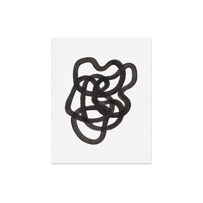 'Ink Memories' Minimalist Ink Line Drawing Abstract Black Brush Strokes Modern Funky Maze by Ejaaz Haniff Art Print Gallery Image 5