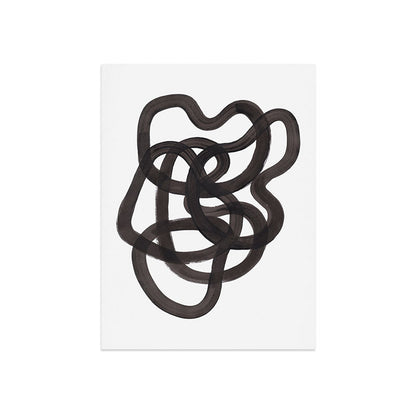 'Ink Memories' Minimalist Ink Line Drawing Abstract Black Brush Strokes Modern Funky Maze by Ejaaz Haniff Art Print Gallery Image 7