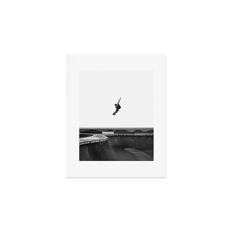 Air - Skateboarding at Venice Beach, Black and White Photography Art Print Gallery Image 1