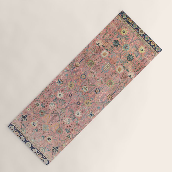 Rose Petag Tabriz Antique Persian Yoga Mat Gallery Image 1