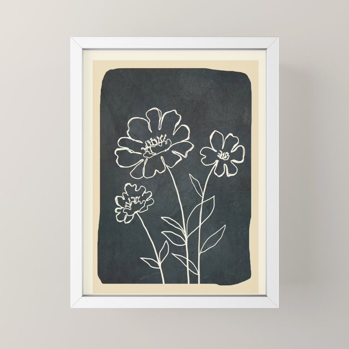 Sketch Line Flowers 4 Mini Art Print Gallery Image 4