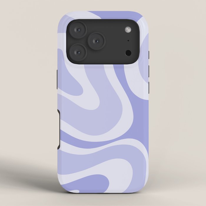 Modern Retro Liquid Swirl Abstract in Light Lavender Purple iPhone Case Gallery Image 3
