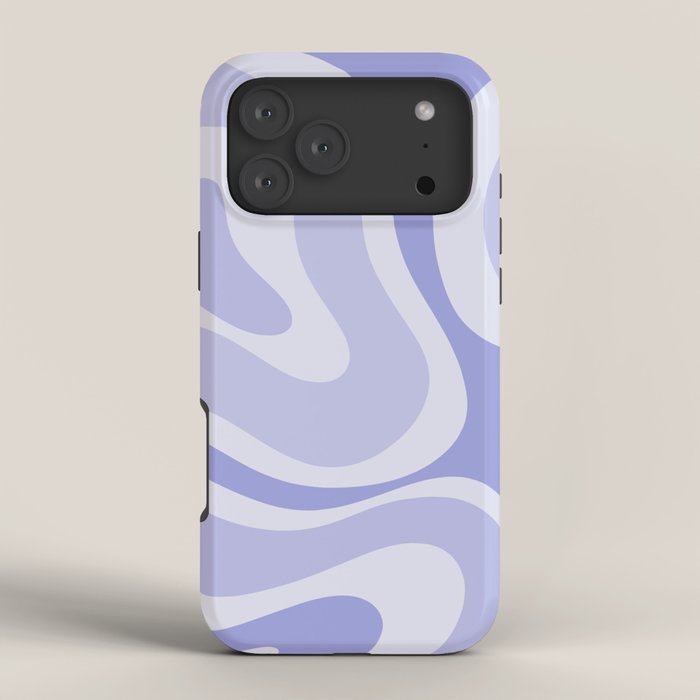 Modern Retro Liquid Swirl Abstract in Light Lavender Purple iPhone Case Gallery Image 4