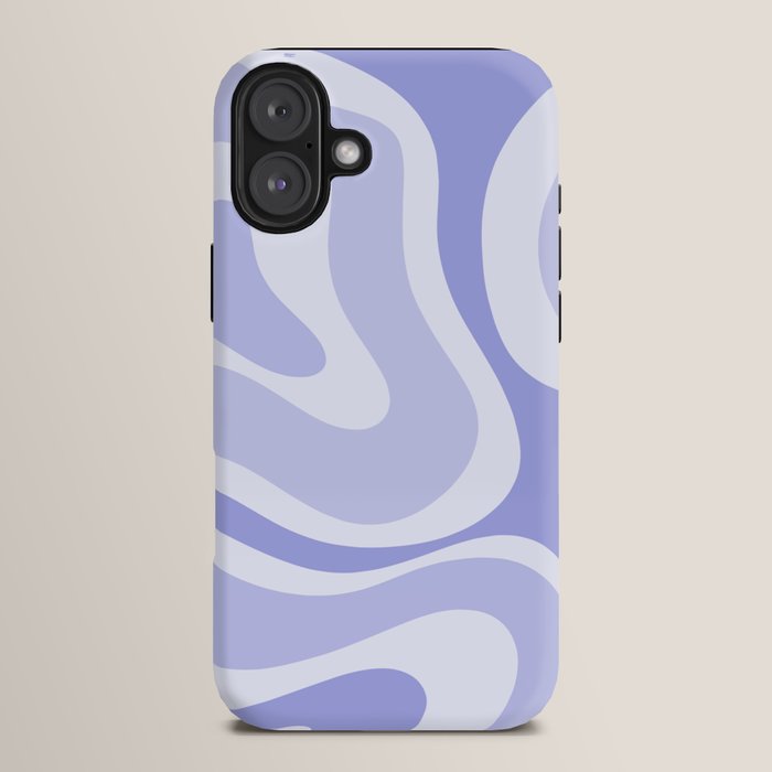 Modern Retro Liquid Swirl Abstract in Light Lavender Purple iPhone Case Gallery Image 14