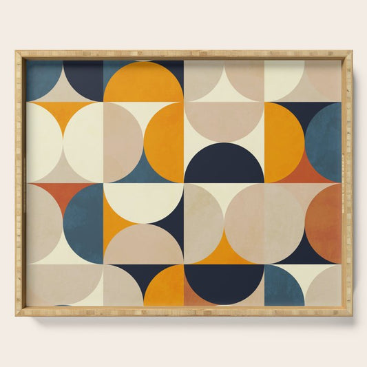 mid century abstract shapes fall winter 1 Serving Tray Gallery Image 1