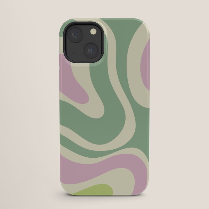 Modern Retro Liquid Swirl Abstract in Soft Pastel Lavender Pink Lime Green Cream iPhone Case Gallery Image 25