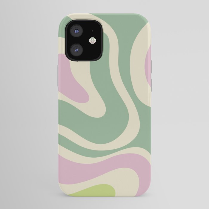 Modern Retro Liquid Swirl Abstract in Soft Pastel Lavender Pink Lime Green Cream iPhone Case Gallery Image 41