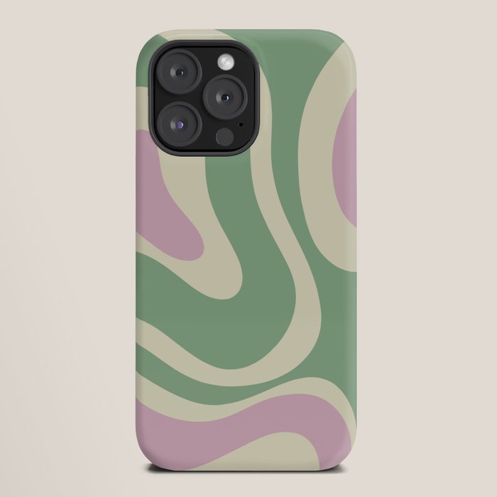 Modern Retro Liquid Swirl Abstract in Soft Pastel Lavender Pink Lime Green Cream iPhone Case Gallery Image 20