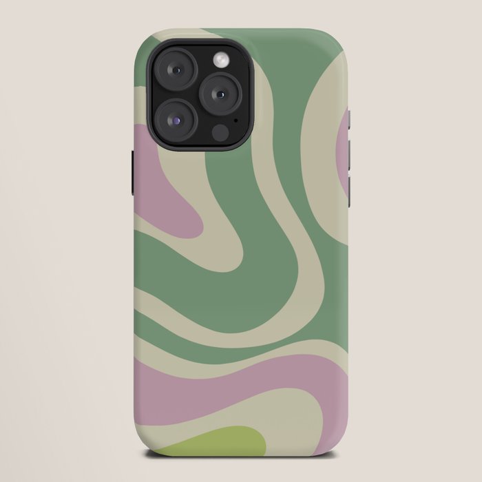 Modern Retro Liquid Swirl Abstract in Soft Pastel Lavender Pink Lime Green Cream iPhone Case Gallery Image 12
