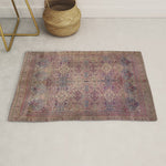 Antique Persian Golden Plum Rose Kirman Rug Print Rug Gallery Image 1
