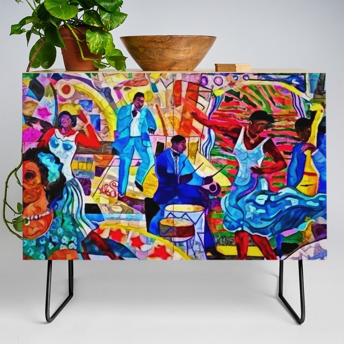 African-American 'The Spirit of Harlem' Historical Mural Portrait Credenza Gallery Image 2