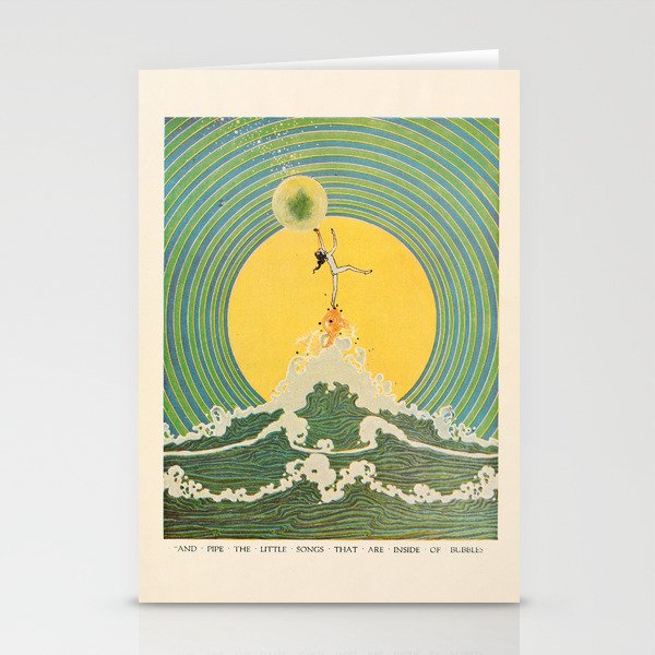 "And Pipe the Little Songs that Are Inside of Bubbles " by Dugald Stewart Walker, 1920 Stationery Card Gallery Image 1