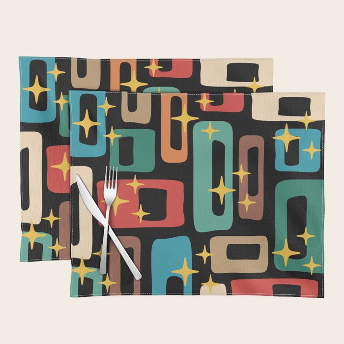 Retro Mid Century Modern Abstract Pattern 223 Placemat Gallery Image 1