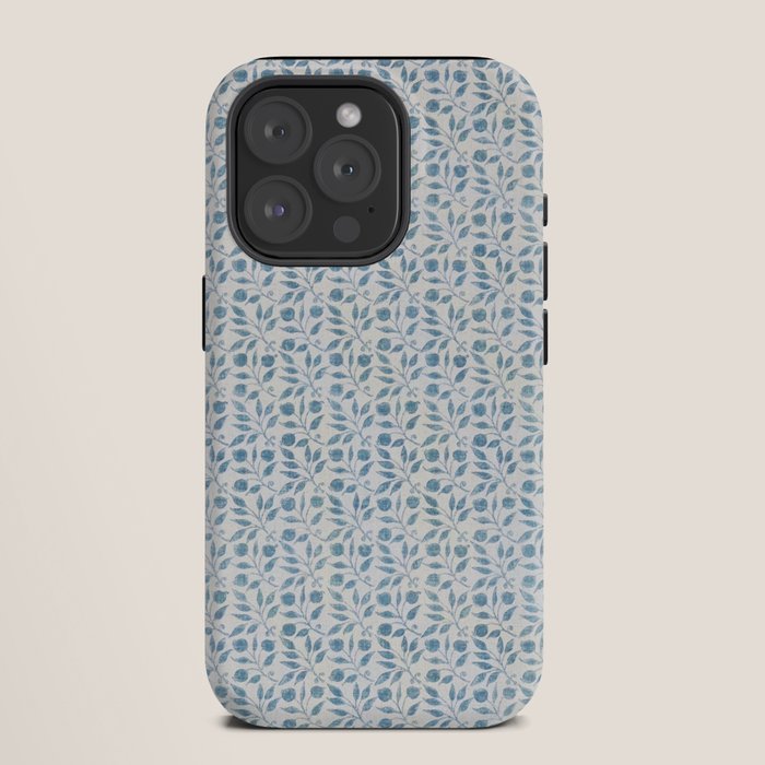 William Morris Vintage Rosehip Mineral Blue iPhone Case Gallery Image 11