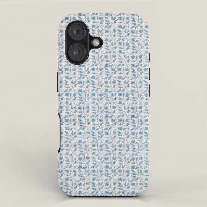 William Morris Vintage Rosehip Mineral Blue iPhone Case Gallery Image 1