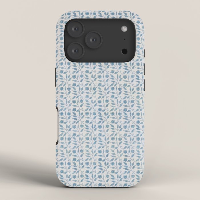 William Morris Vintage Rosehip Mineral Blue iPhone Case Gallery Image 3
