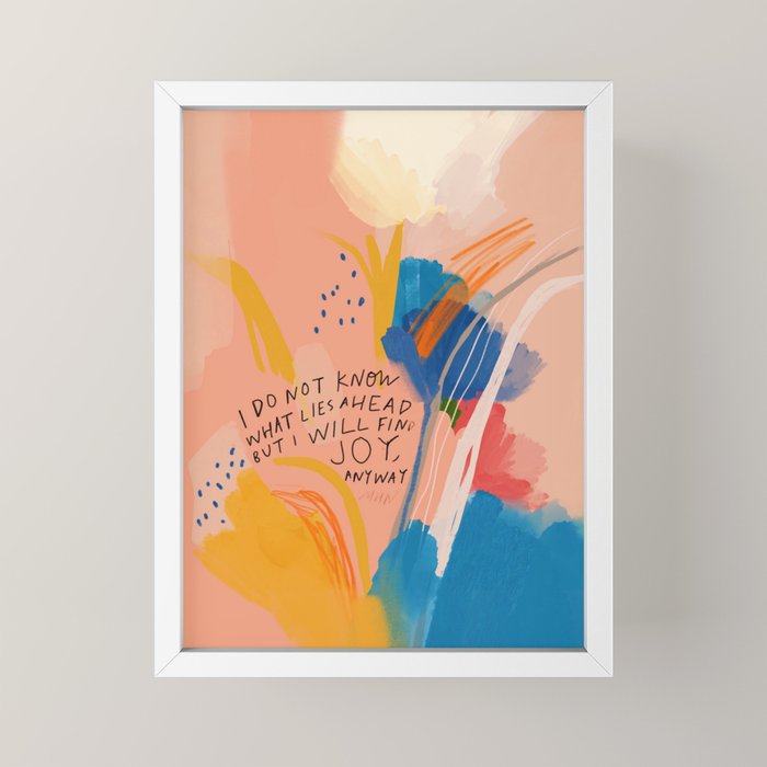 Find Joy. The Abstract Colorful Florals Mini Art Print Gallery Image 4