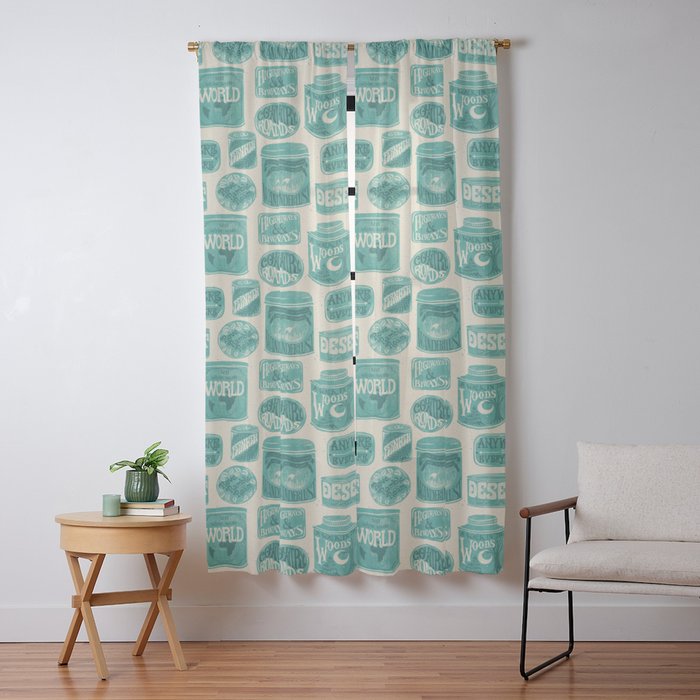 Vagabondâs Cupboard - teal and cream Window Curtain Gallery Image 13