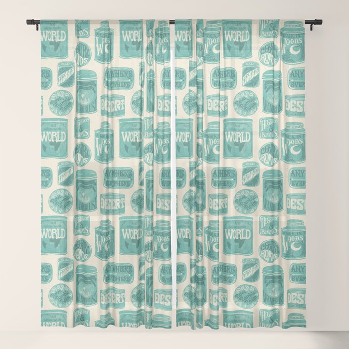 Vagabondâs Cupboard - teal and cream Window Curtain Gallery Image 17