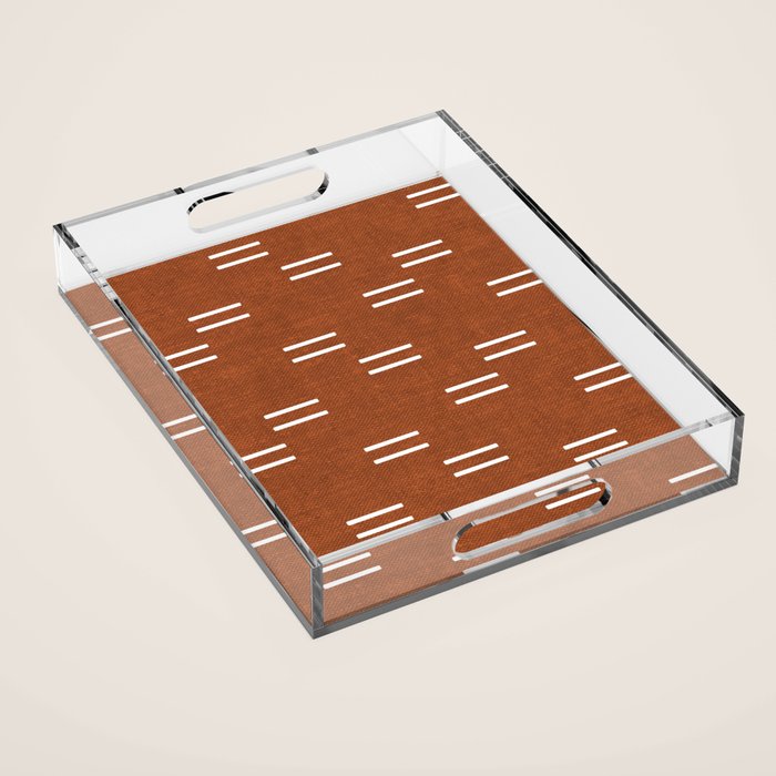 double dash - burnt orange Acrylic Tray Gallery Image 1
