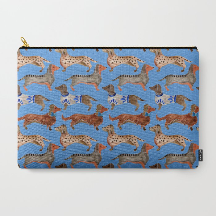 Dachshunds - Cornflower Blue Palette Carry All Pouch Gallery Image 3