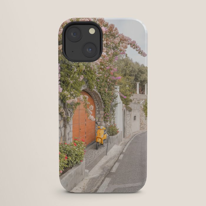 Floral Road on Capri Island | Pastel Color Street in Italy Summer Art Print | Wanderlust Vibes Travel Photography iPhone Case Gallery Image 25