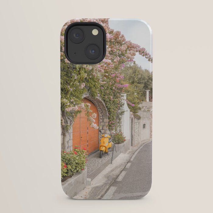 Floral Road on Capri Island | Pastel Color Street in Italy Summer Art Print | Wanderlust Vibes Travel Photography iPhone Case Gallery Image 29