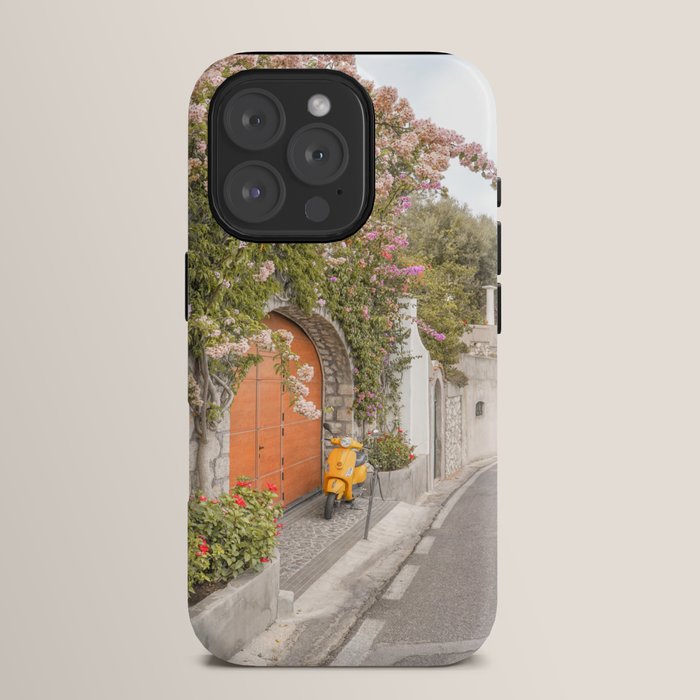Floral Road on Capri Island | Pastel Color Street in Italy Summer Art Print | Wanderlust Vibes Travel Photography iPhone Case Gallery Image 15