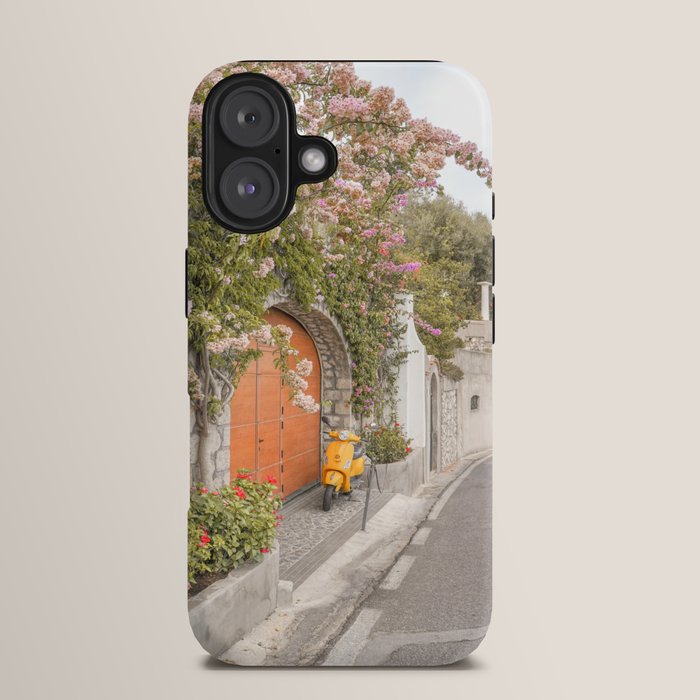 Floral Road on Capri Island | Pastel Color Street in Italy Summer Art Print | Wanderlust Vibes Travel Photography iPhone Case Gallery Image 13