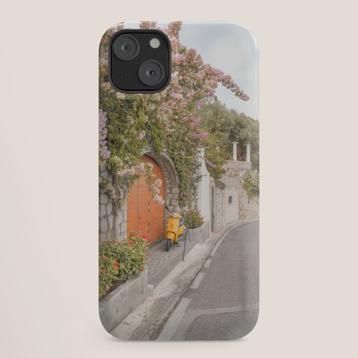 Floral Road on Capri Island | Pastel Color Street in Italy Summer Art Print | Wanderlust Vibes Travel Photography iPhone Case Gallery Image 18