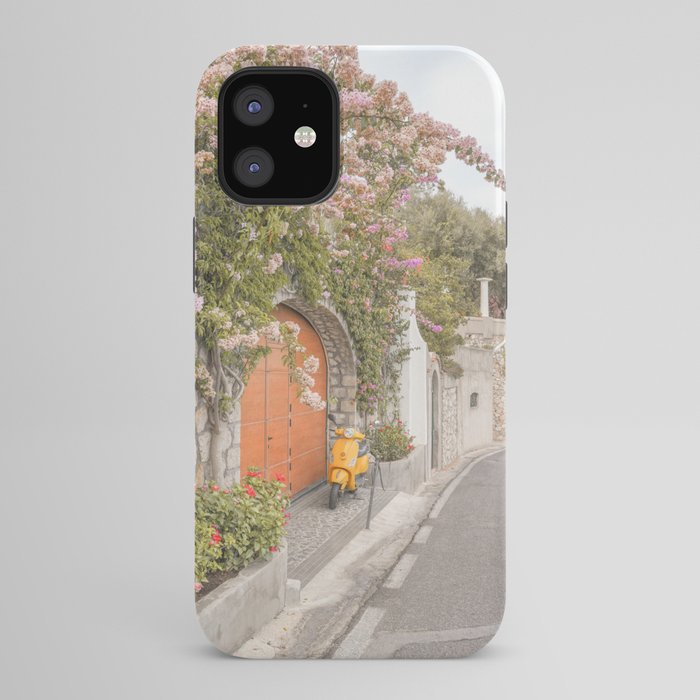Floral Road on Capri Island | Pastel Color Street in Italy Summer Art Print | Wanderlust Vibes Travel Photography iPhone Case Gallery Image 42