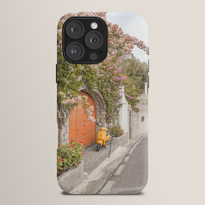 Floral Road on Capri Island | Pastel Color Street in Italy Summer Art Print | Wanderlust Vibes Travel Photography iPhone Case Gallery Image 16