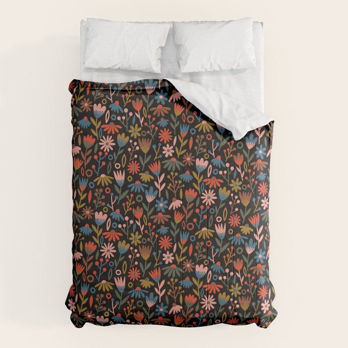 Exotic Midnight Floral Garden Comforter Gallery Image 1