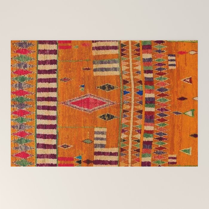 Orange Traditional Moroccan Design Welcome Mat Gallery Image 2