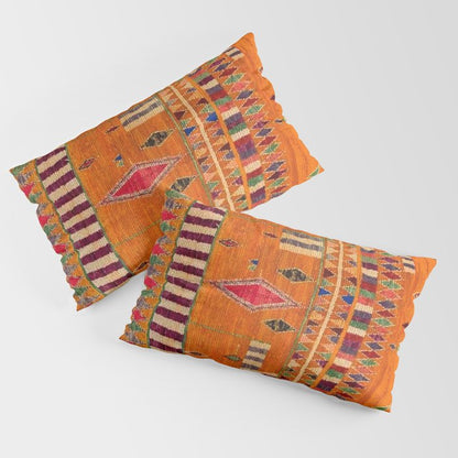 Orange Traditional Moroccan Design Pillow Sham Gallery Image 4