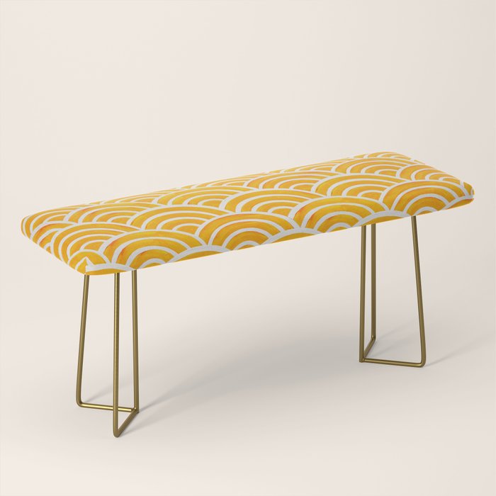 Japanese Seigaiha Wave â Marigold Palette Bench Gallery Image 2