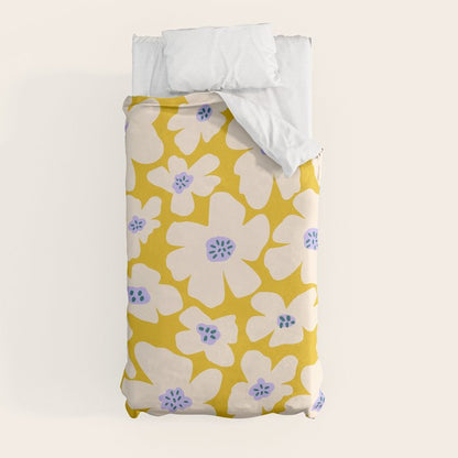 Retro Daisy - yellow, white and purple Duvet Cover Gallery Image 4