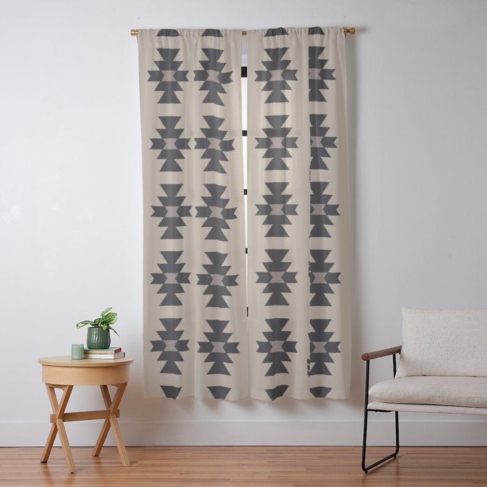 Southwestern Arrow Pattern 232 Black and Beige Window Curtain Gallery Image 13