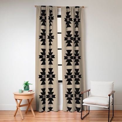 Southwestern Arrow Pattern 232 Black and Beige Window Curtain Gallery Image 8