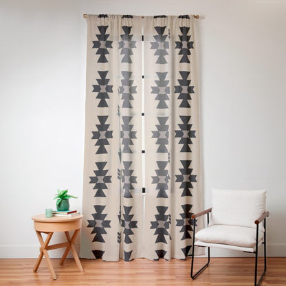 Southwestern Arrow Pattern 232 Black and Beige Window Curtain Gallery Image 16